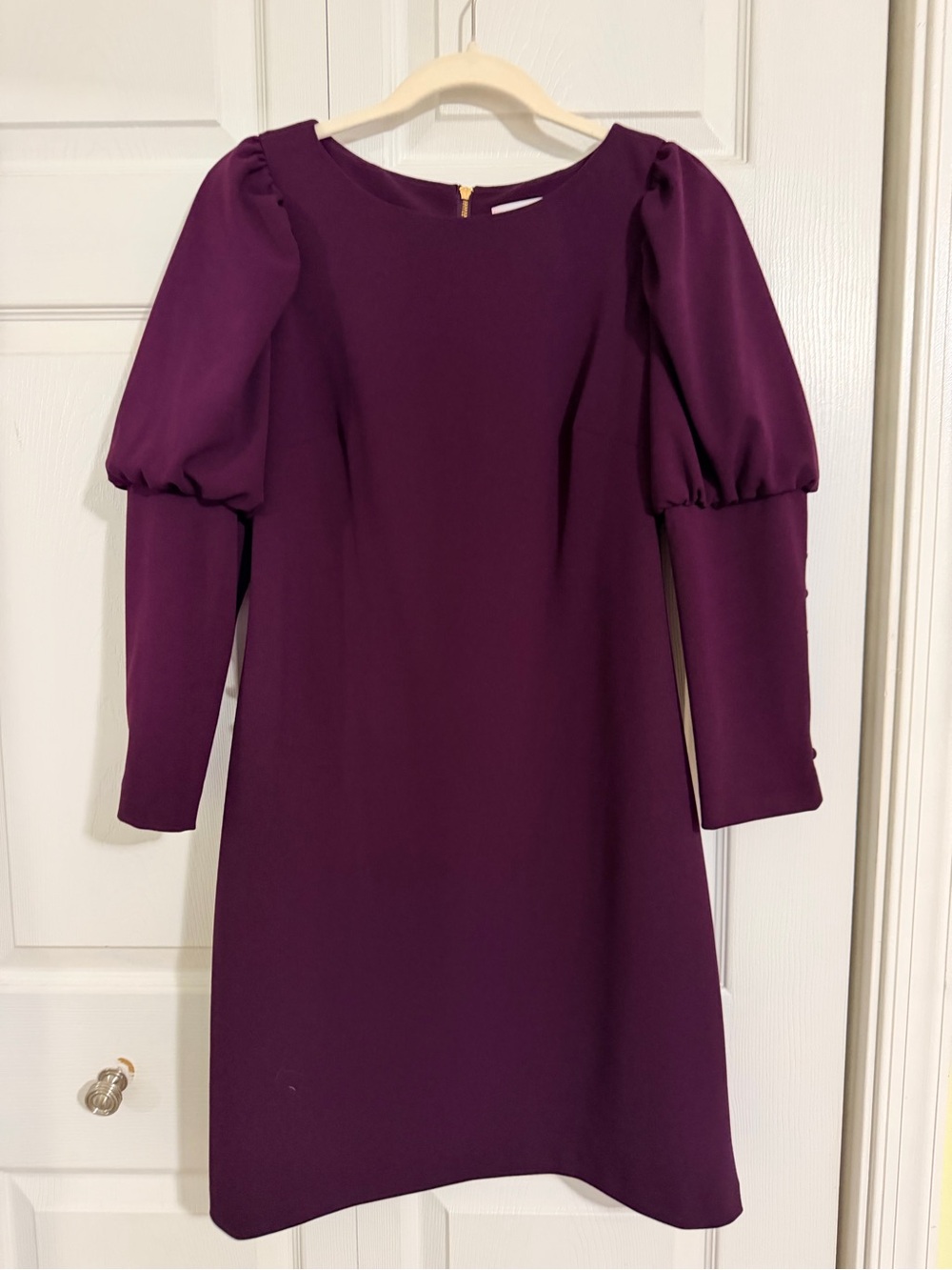 Calvin Klein Plum Puff-Sleeve Shift Dress - Women